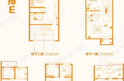 双拼别墅奥特莱斯澜铂湾户型联排E
